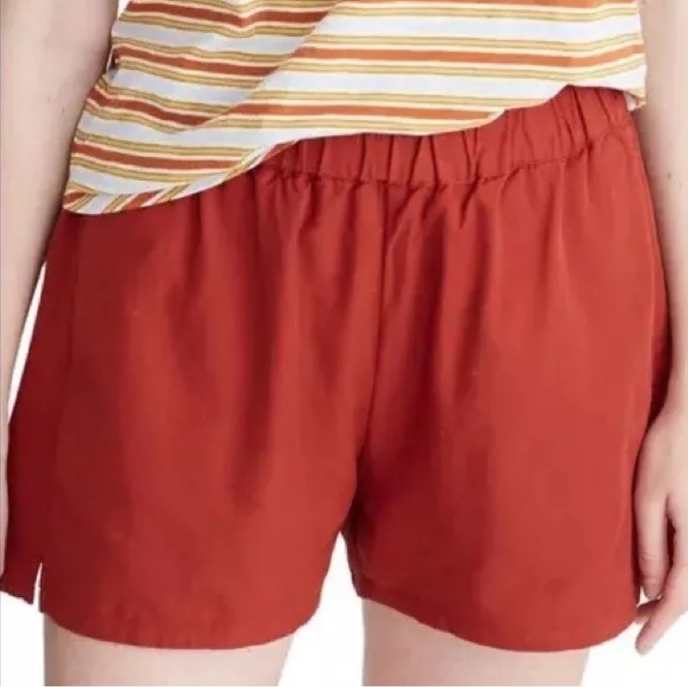 MADEWELL size XXS Pull‎ On Shorts Elastic Waist Chino Dark Cinnabar